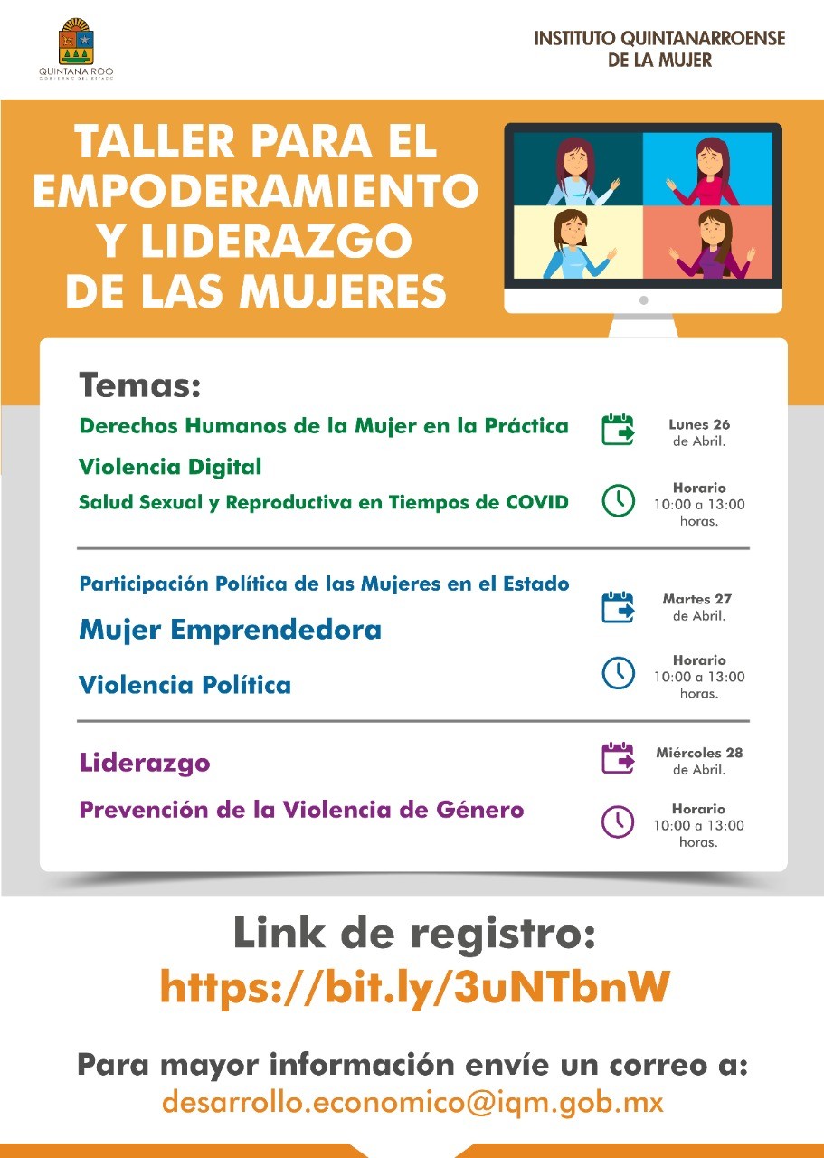Del 26 al 28 de abril el IQM impartirá un taller para el empoderamiento ...